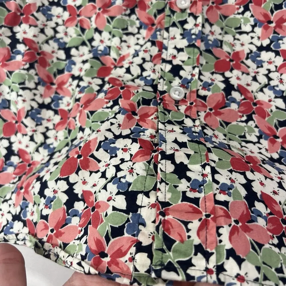 J.CREW Men's Slim Flex Washed Short Sleeve Allover Floral Print Shirt Size S